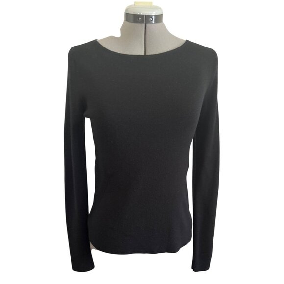 Ann Taylor Women’s Black Long-Sleeve Sweater Top M Cotton Blend Everyday - Picture 1 of 8